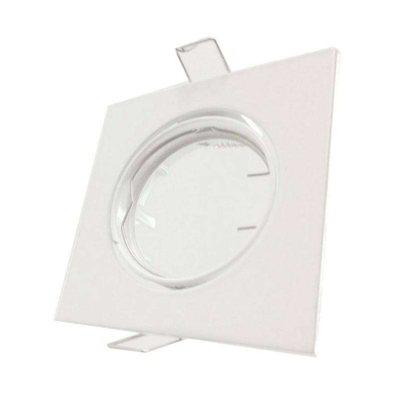 Support Spot Encastrable GU10 LED Orientable Carré BLANC - Pack de 10 - SILAMP-2