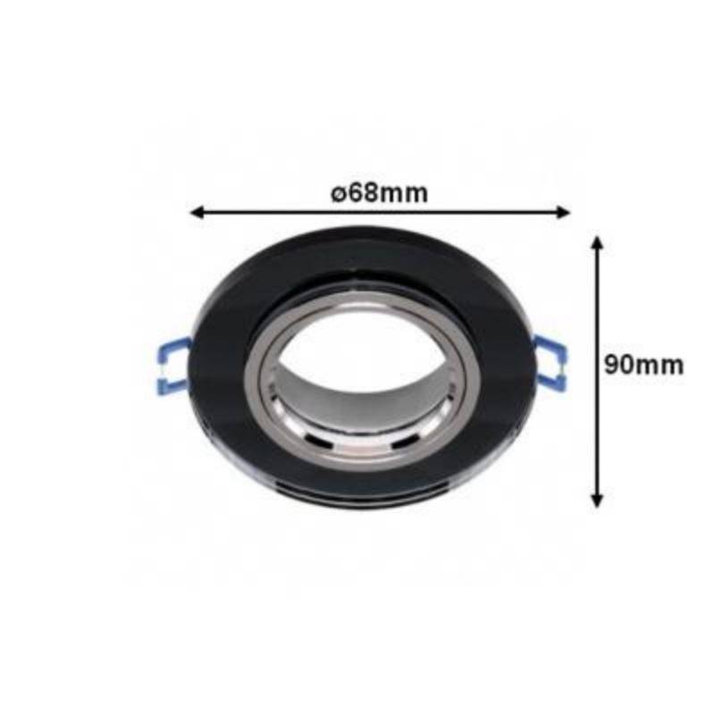 Support Spot Encastrable GU10/MR16 Rond Verre Effet Miroir - SILAMP-1