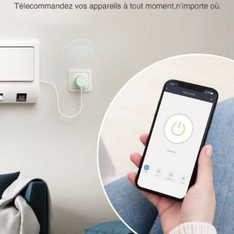 Prise Connectée Intelligente WiFi 2.4GHz 16A Blanche + 2 Ports USB 2.1A (Lot de 2) - SILAMP-2