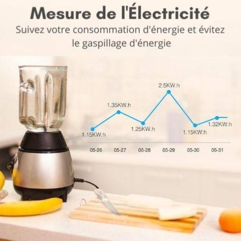 Prise Connectée Intelligente WiFi 2.4GHz 16A Blanche + 2 Ports USB 2.1A (Lot de 2) - SILAMP-3