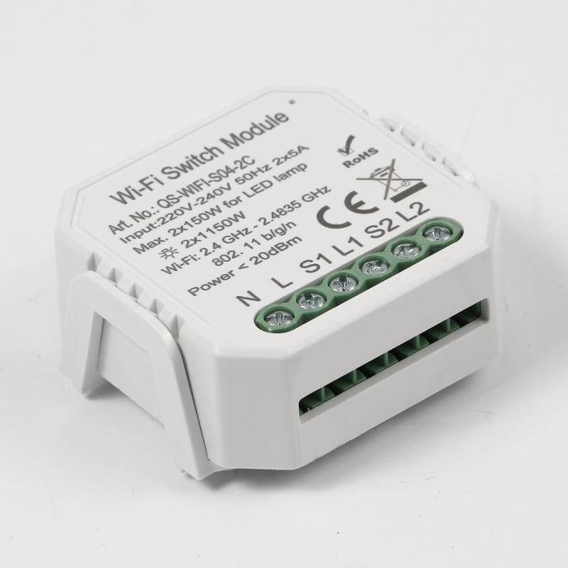 Module Double Interrupteur Wifi Blanc - SILAMP-0
