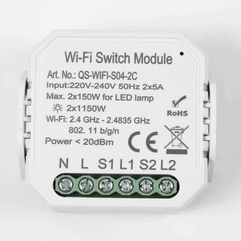 Module Double Interrupteur Wifi Blanc - SILAMP-4