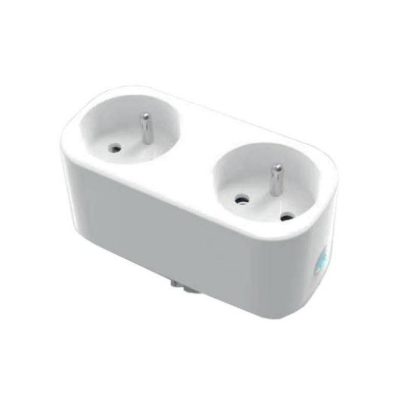 Prise Connectée WiFi Double avec Minuteur et Compteur de consommation - SILAMP-0