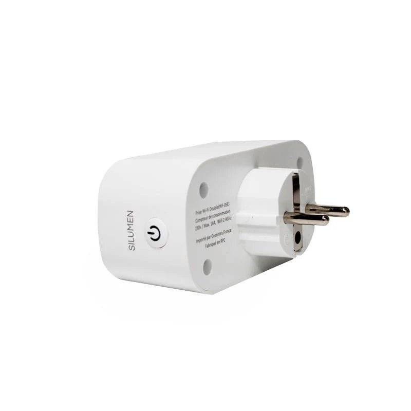 Prise Connectée WiFi Double avec Minuteur et Compteur de consommation - SILAMP-1