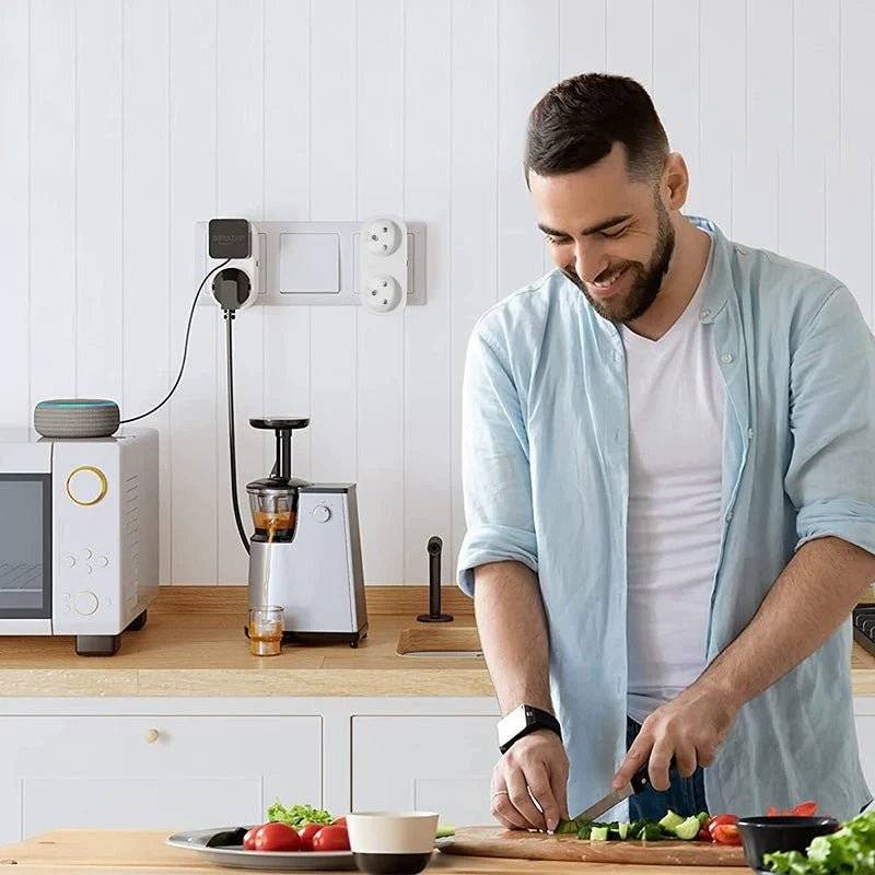 Prise Connectée WiFi Double avec Minuteur et Compteur de consommation - SILAMP-2