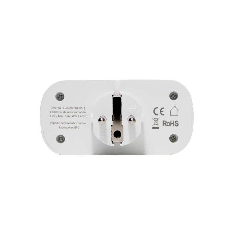 Prise Connectée WiFi Double avec Minuteur et Compteur de consommation - SILAMP-4