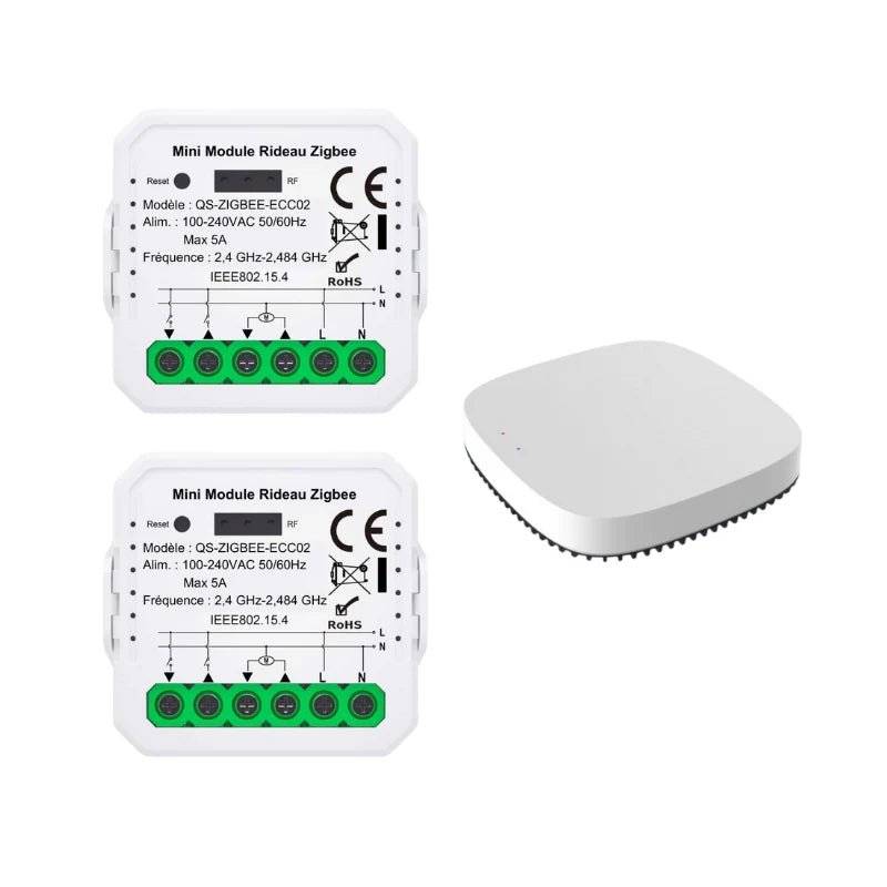 Module Interrupteur pour Volet Roulant Zigbee (2 pièces) + passerelle Zigbee - SILAMP-0