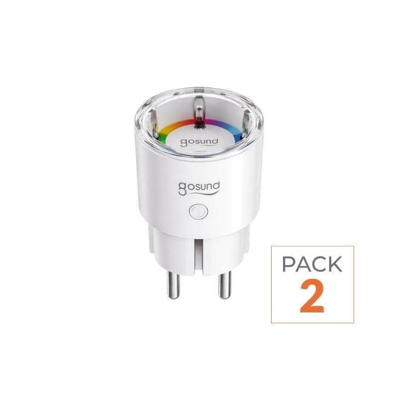 Prise Connectée Intelligente WiFi 2.4GHz 10A Blanche (Lot de 2) - SILAMP-0