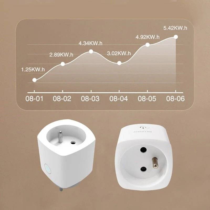 Prise Connectée WiFi Simple avec Minuteur et Compteur de consommation - SILAMP-2