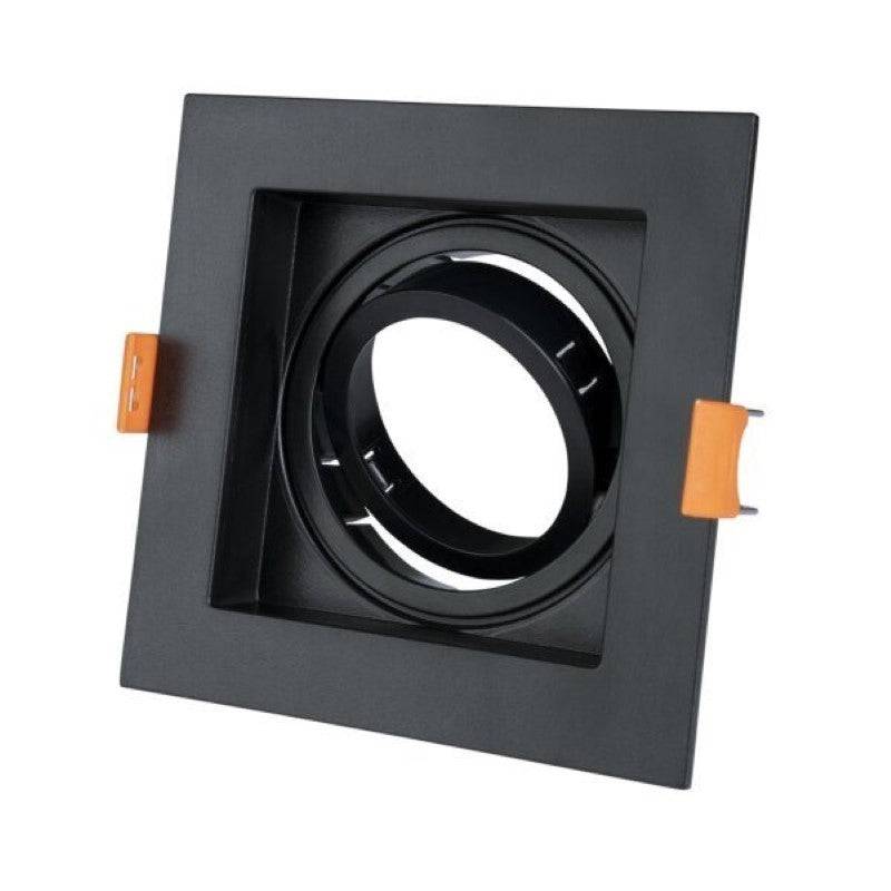 Support Spot Encastrable GU10 Orientable Carré Noir - SILAMP-0