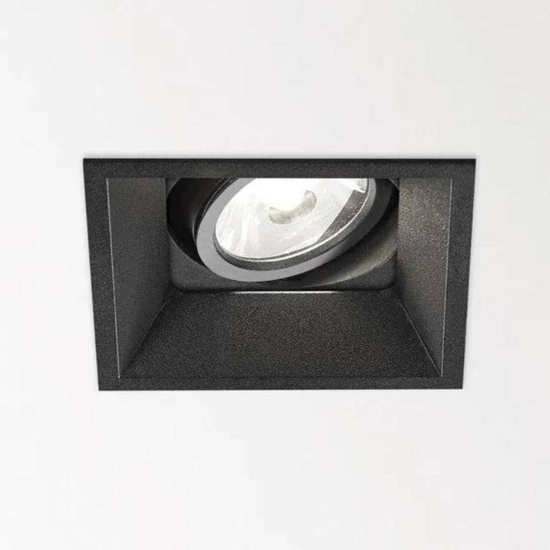 Support Spot Encastrable GU10 Orientable Carré Noir - SILAMP-1