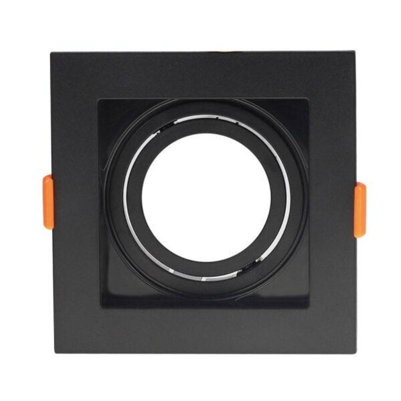 Support Spot Encastrable GU10 Orientable Carré Noir - SILAMP-2