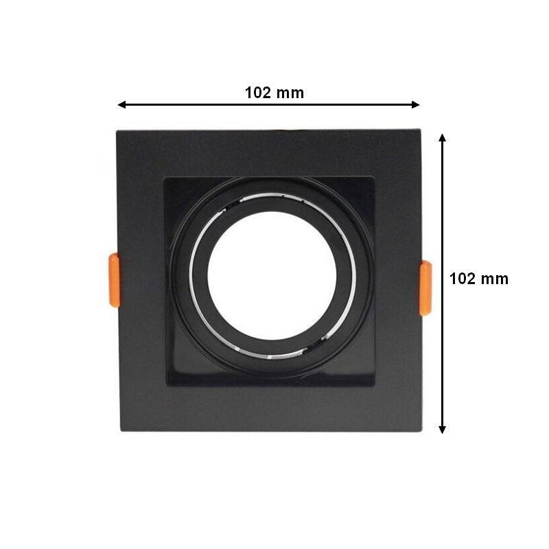 Support Spot Encastrable GU10 Orientable Carré Noir - SILAMP-3