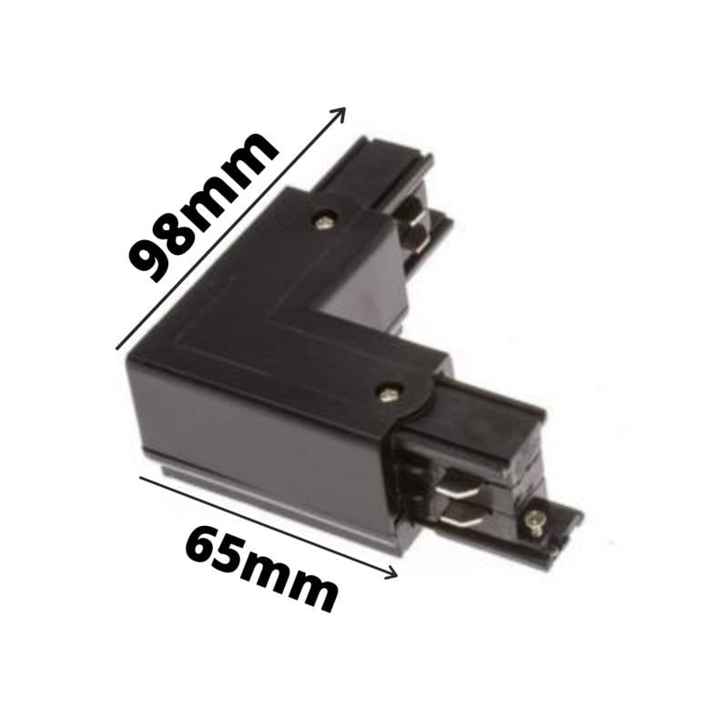 Connecteur Angle 90° Rail Triphasé NOIR - SILAMP-1