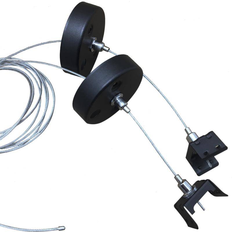 Kit de suspension Noir pour Rails Triphasés - SILAMP-1