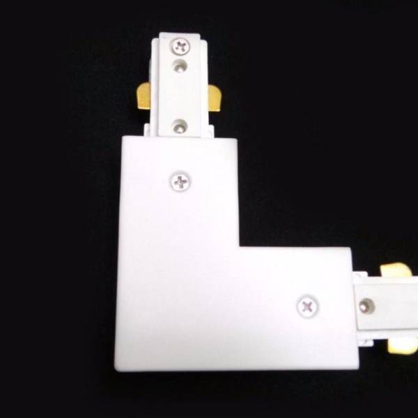 Connecteur LED pour Rail Monophasé Angle 90° BLANC - SILAMP