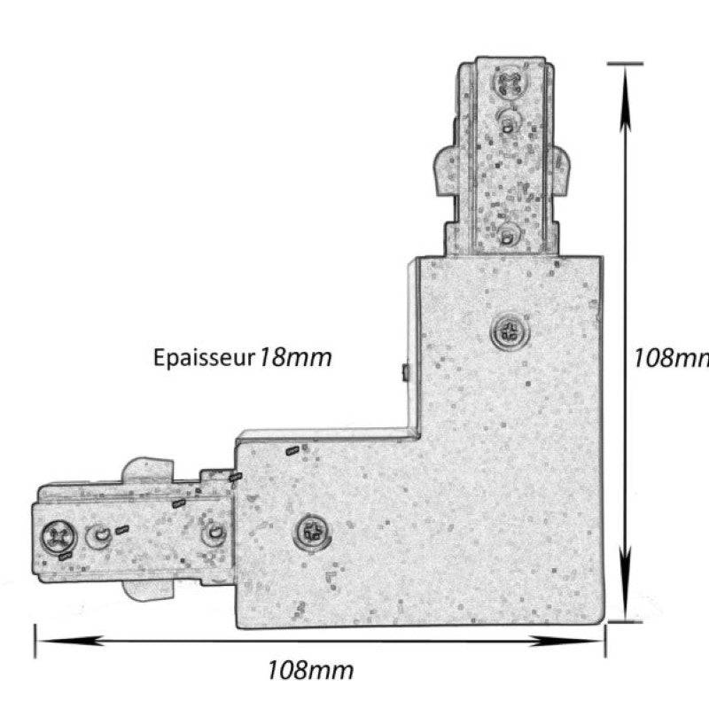 Connecteur Angle 90° Rail Monophasé NOIR - SILAMP-2