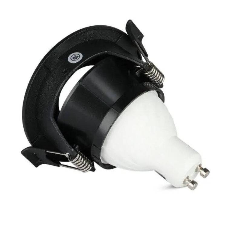 Support Spot Aluminium GU10 LED Rond Noir Orientable ø83 mm - SILAMP-2