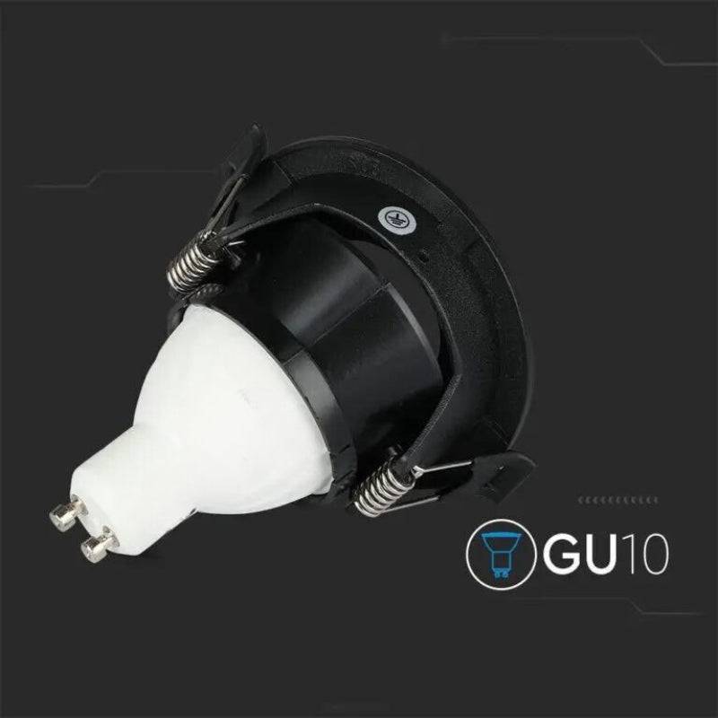 Support Spot Aluminium GU10 LED Rond Noir Orientable ø83 mm - SILAMP-3