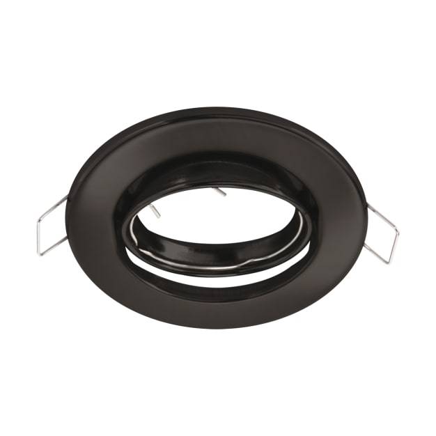 Support Spot Encastrable GU10 LED Orientable Rond Noir - SILAMP-0