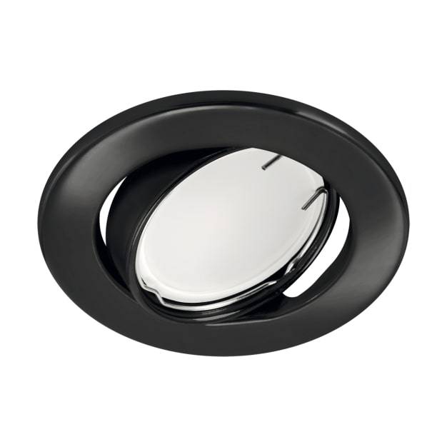 Support Spot Encastrable GU10 LED Orientable Rond Noir - SILAMP-1