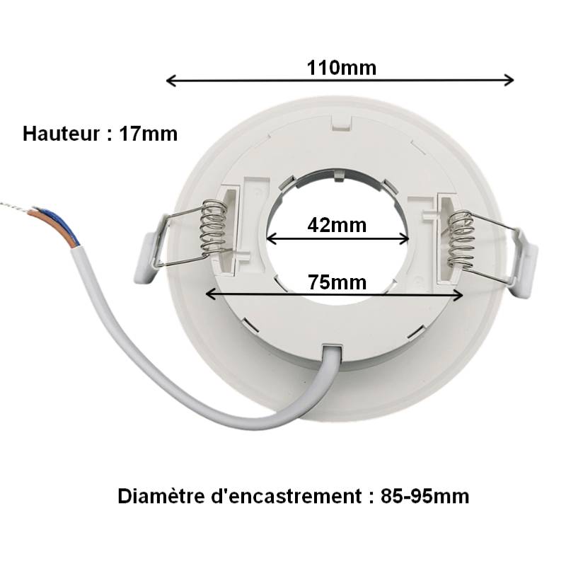 Support Spot Encastrable GX53 LED Rond BLANC - SILAMP-3