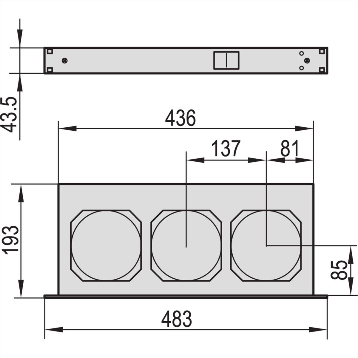 Unité de ventilation 19" SCHROFF, 1 U, avec interrupteur frontal, 3 ventilateurs, 230 VAC-2