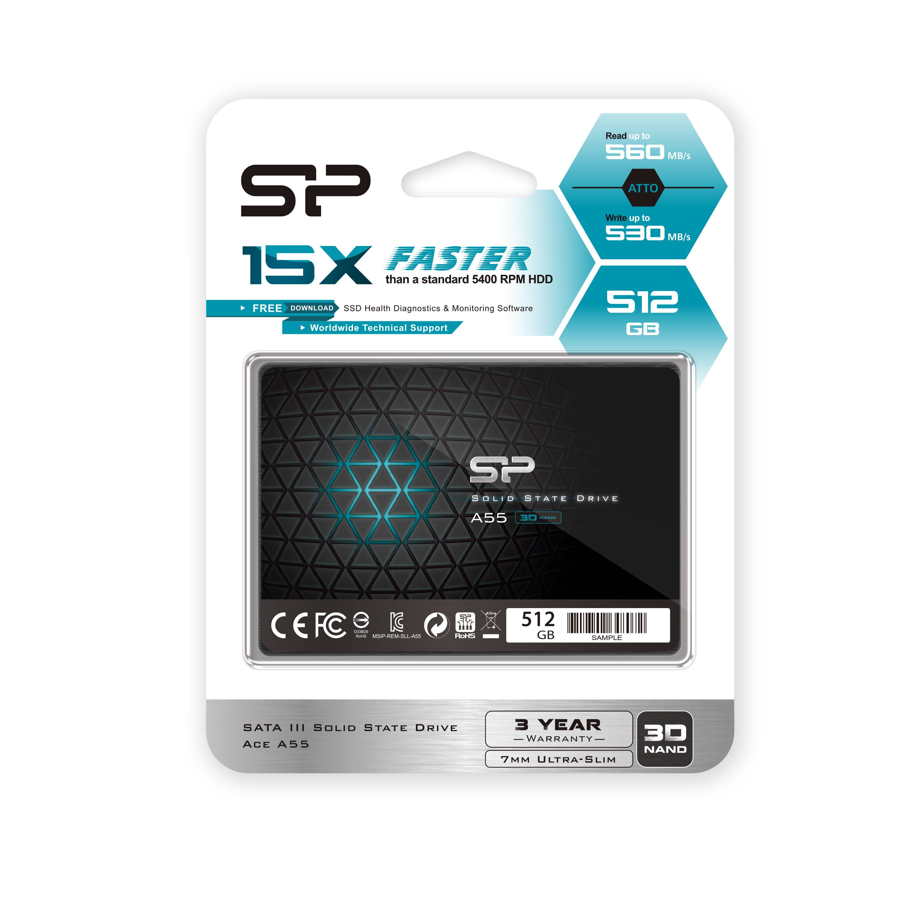 SILICON POWER SSD Ace A55 512Go 2.5p SATA III 6Go/s 560/530 Mo/s-1