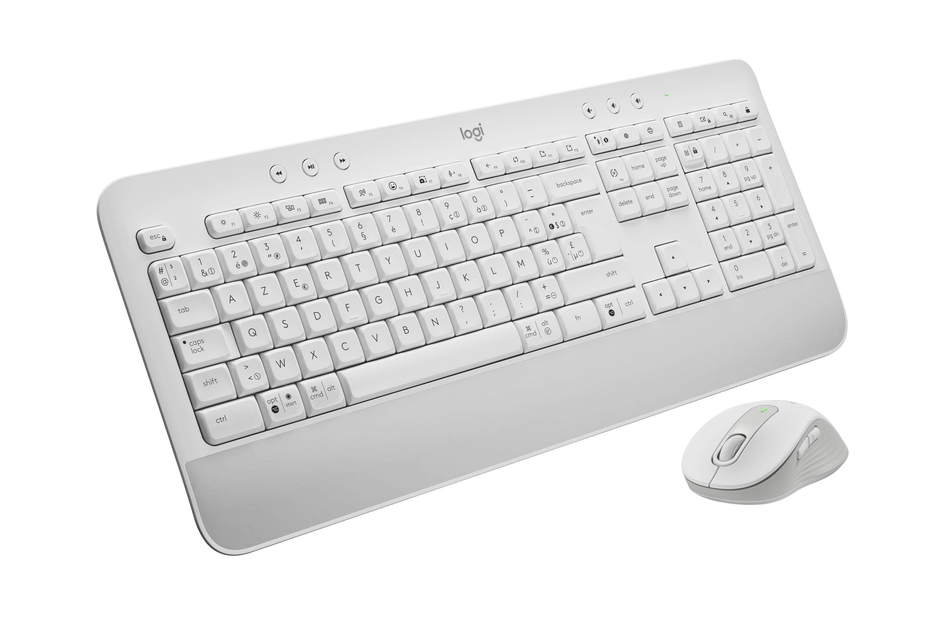 Logitech 920-011023, Sans fil, Bluetooth, Clavier à membrane, AZERTY, Blanc, Souris incluse-1