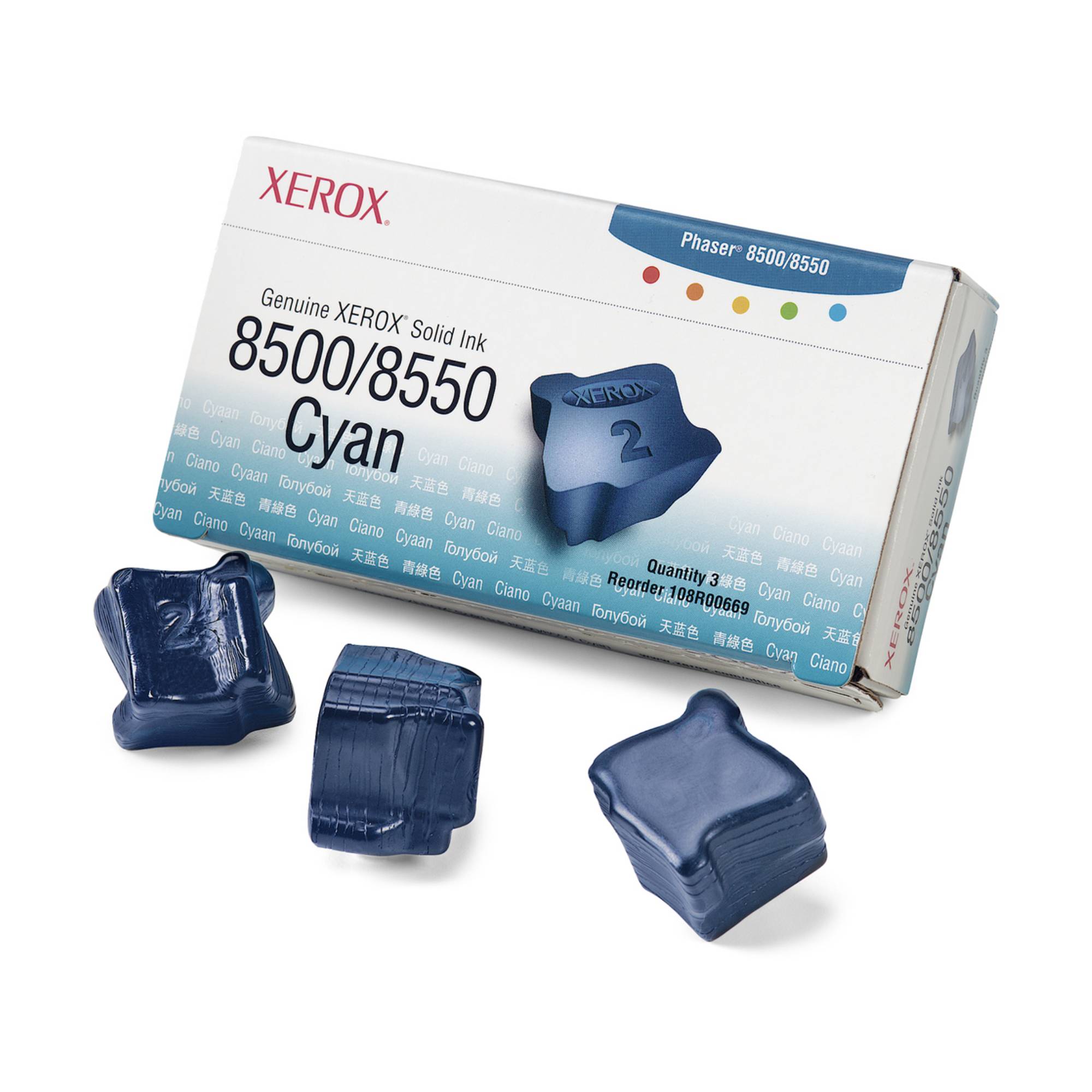 XEROX PHASER 8500, 8550 colorstix cyan capacité standard 3 x 1.000 pages pack de 3-0