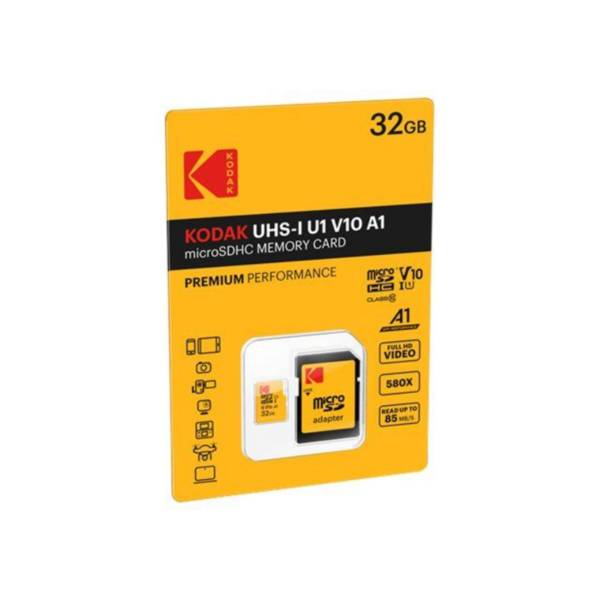 KODAK Micro SDXC 32GB Premium – Carte mémoire microSD haute vitesse, fiable et durable, compatible avec smartphones, ta