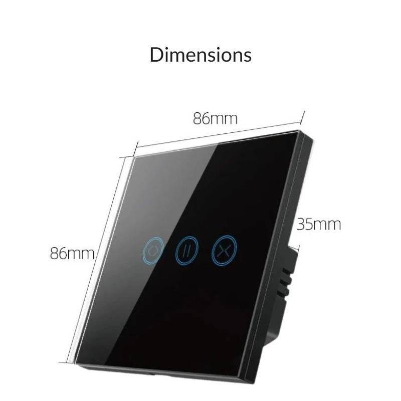 Interrupteur pour Volet Roulant Connecté Wifi Tactile Noir - SILAMP-2