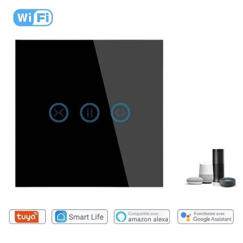 Interrupteur pour Volet Roulant Connecté Wifi Tactile Noir - SILAMP-3