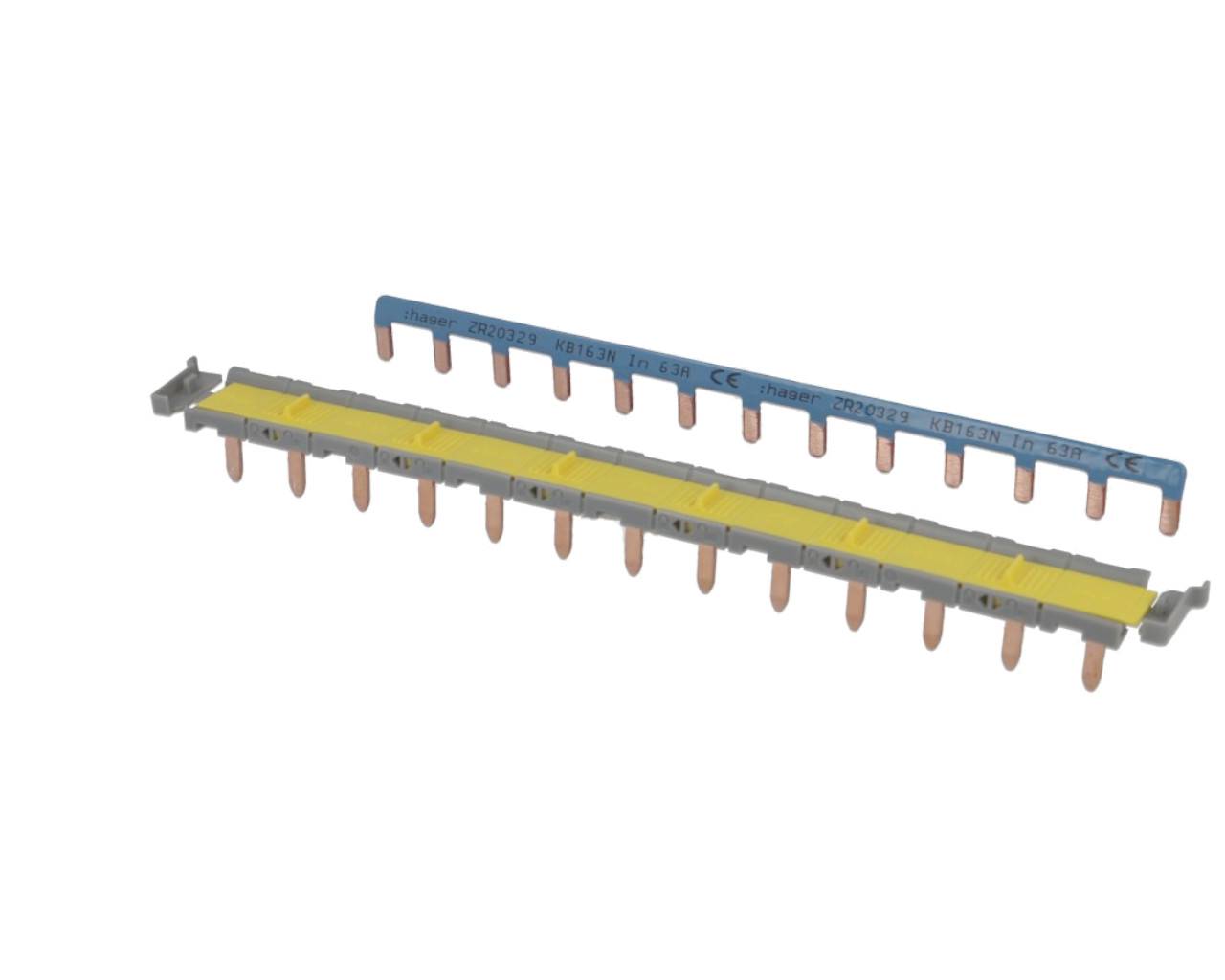 Peigne horizontal 13 modules phase + neutre Hager - KBS763-0