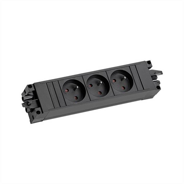 BACHMANN STEP BASE 3xUTE GST18, Fiche à contact de protection CEE 7/7 C19 0,5m, noir