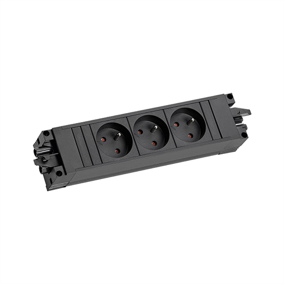 BACHMANN STEP BASE 3xUTE GST18, Fiche à contact de protection CEE 7/7 C19 0,5m, noir-0