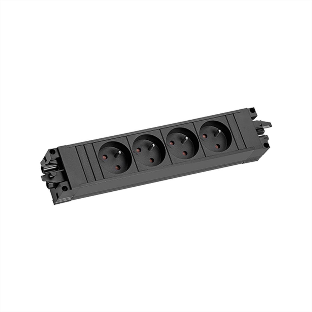 BACHMANN STEP BASE 4xUTE GST18, CEE 7/7 fiche de contact de protection C19 1m, noir-0