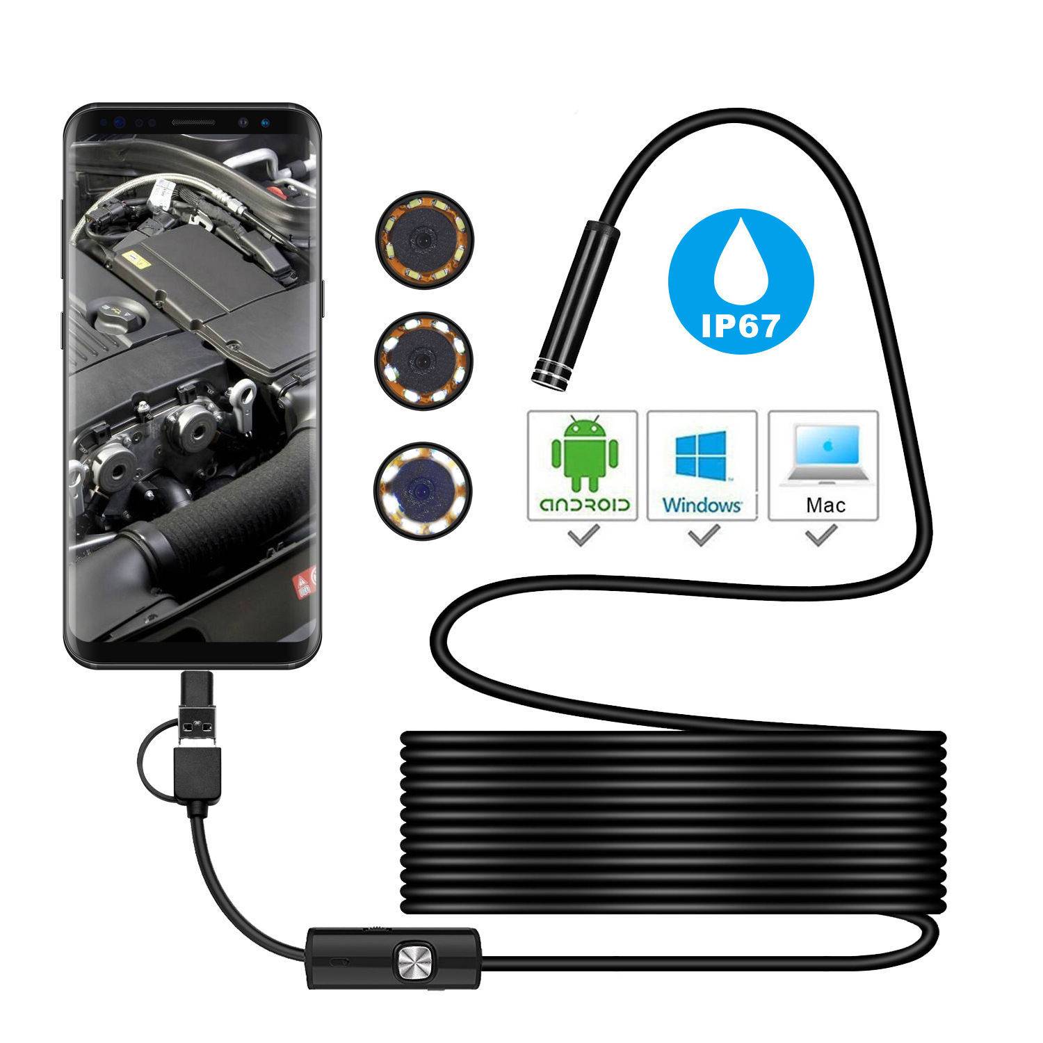 Caméra d'inspection endoscope pour Mac PC et Smartphone-2