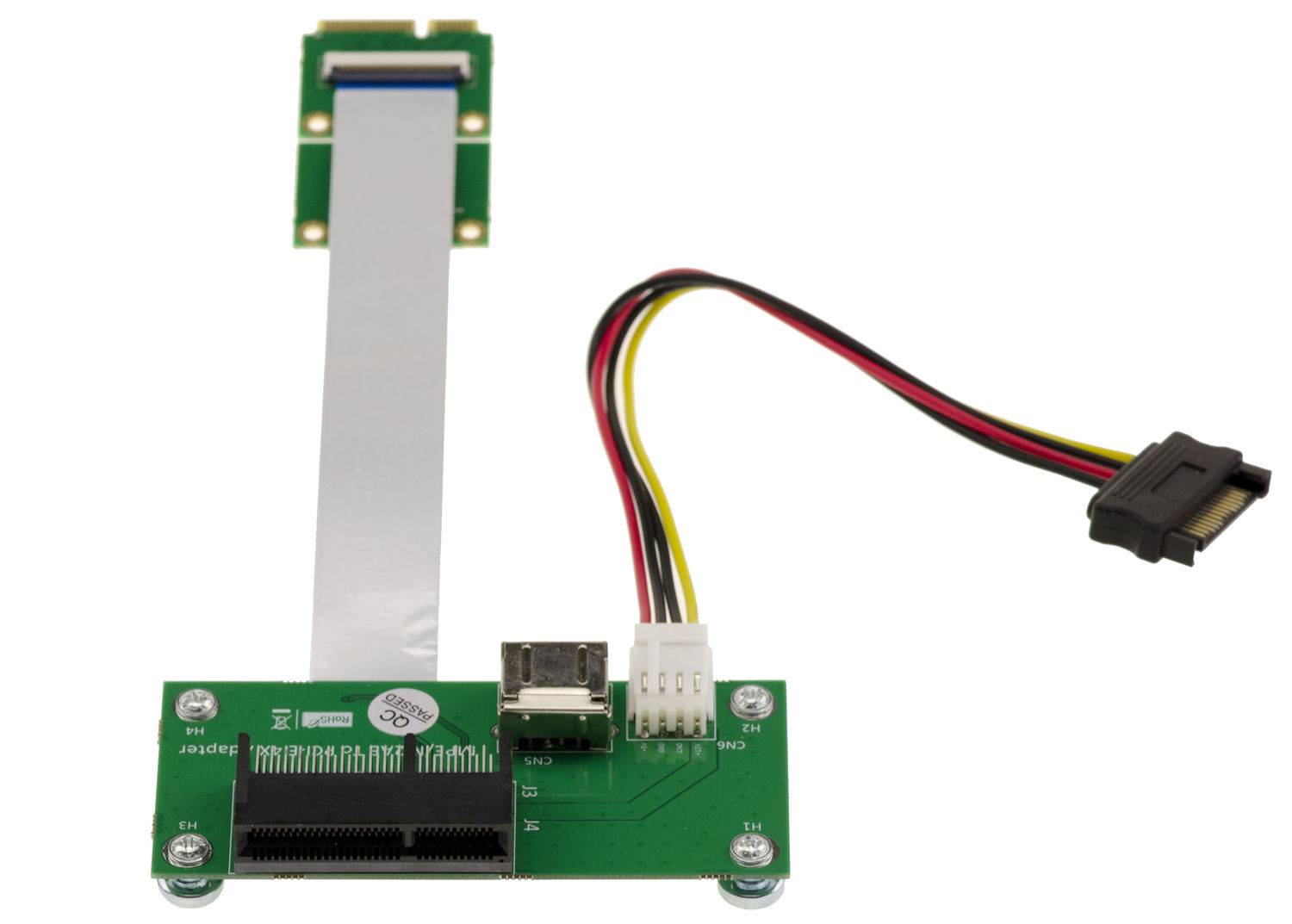 Adaptateur riser PCIe x4 vers miniPCIe avec nappe blindée 15cm ou 25cm-1
