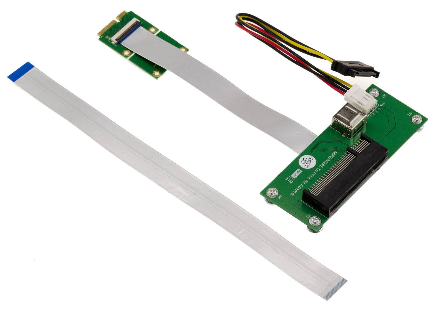 Adaptateur riser PCIe x8 vers miniPCIe avec nappe blindée 15cm ou 25cm-0