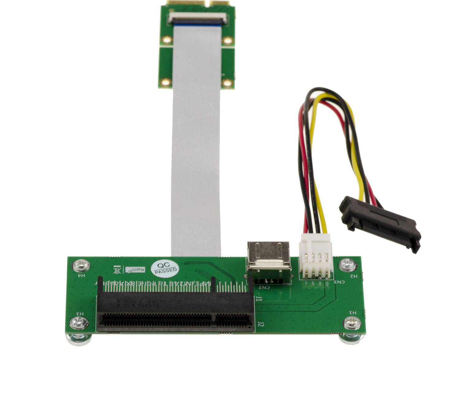 Adaptateur riser PCIe x8 vers miniPCIe avec nappe blindée 15cm ou 25cm-1