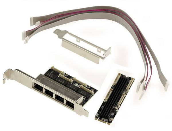 Carte contrôleur réseau M2 4 ports LAN gigabit Ethernet