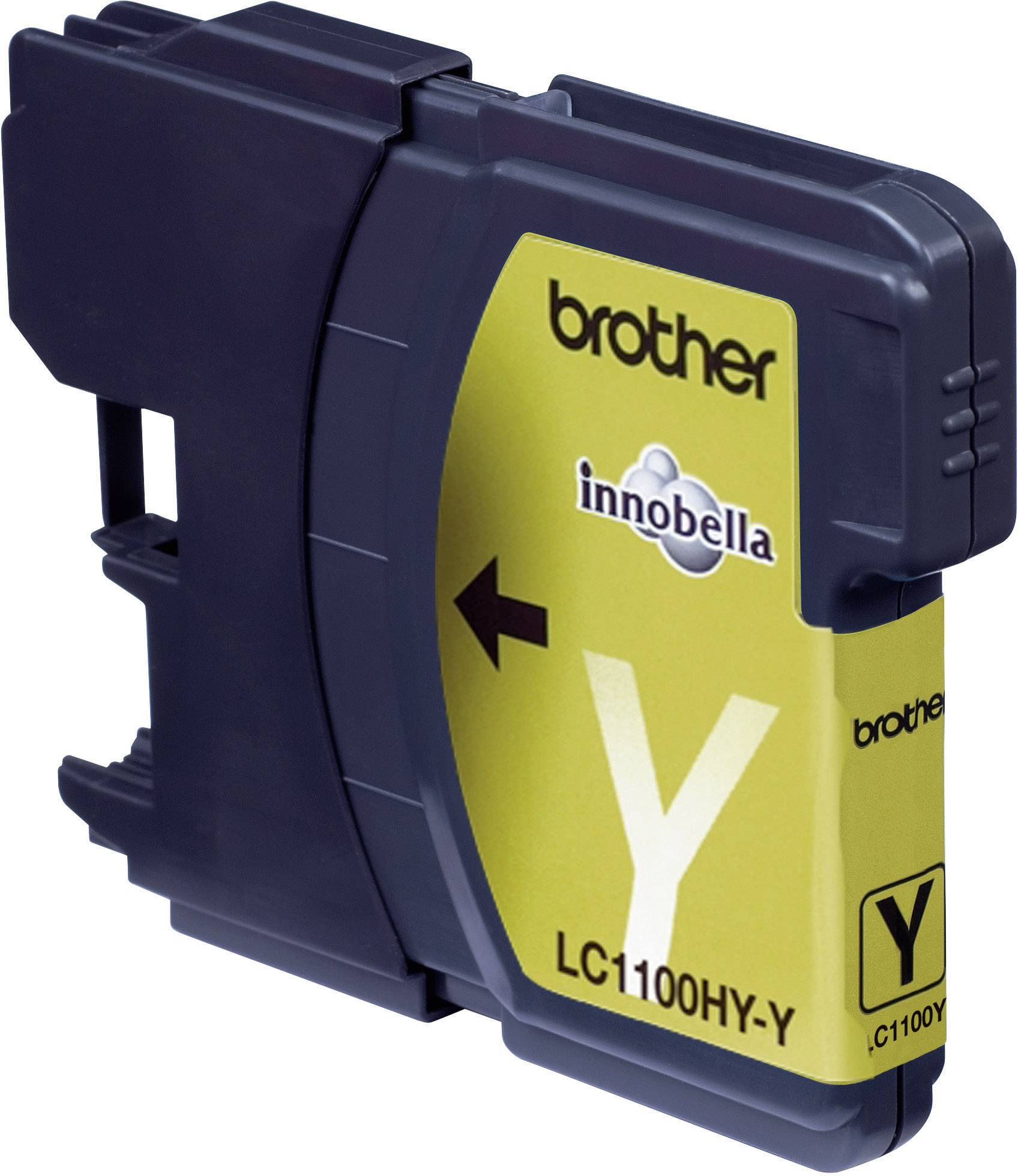 Cartouche d'encre jaune de la marque Brother, modèle LC100HY-Y, pour imprimante.