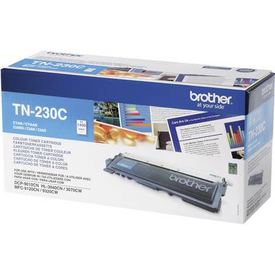Cartouche de toner cyan TN-230C de Brother, compatible avec DCP-9010CN, HL-3040CN, MFC-9320CW ; capacité de 1400 pages.