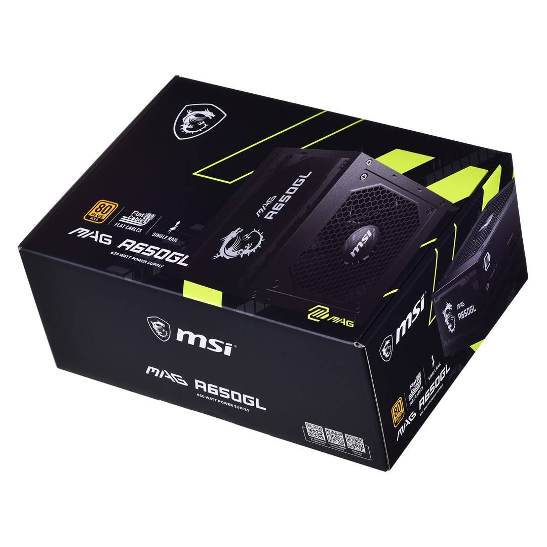 MSI MAG A650GL, 650 W, 100 - 240 V, 10 A, 5 A, Actif, 100 W-5