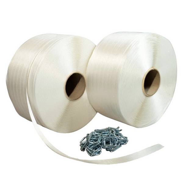Pack 2 Feuillards fil à fil 13 mm x 1100m + 250 Boucles OFFERTES - TECPLAST PFF2