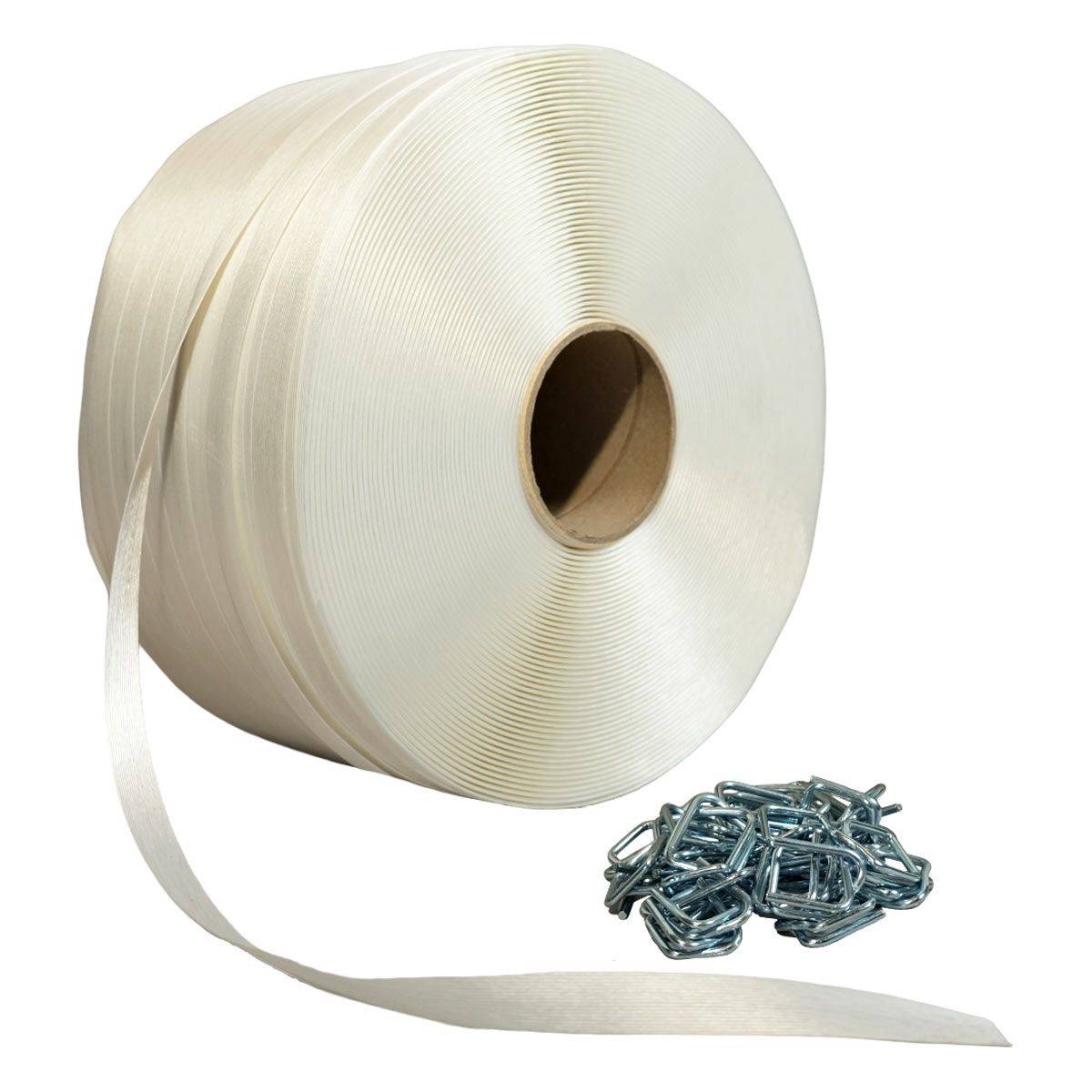 Pack 1 Feuillard fil à fil 13 mm x 1100 m + 250 Boucles - TECPLAST PFF1-0
