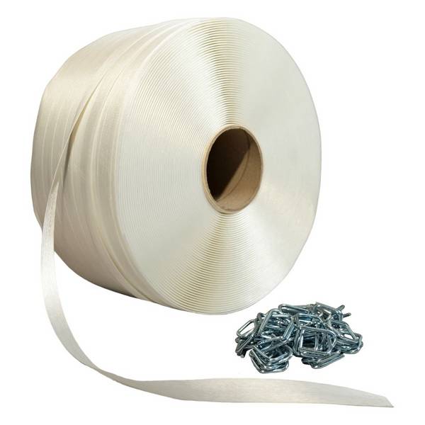 Pack 1 Feuillard fil à fil 19 mm x 600 m + 250 Boucles - TECPLAST PFF1