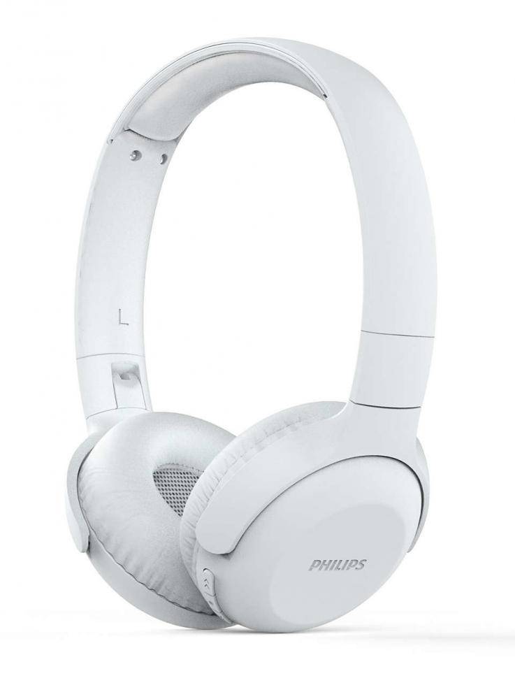Philips TAUH202 Casque supra-auriculaire Bluetooth blanc pliable, micro-casque, volume réglable, affichage de la charge -1