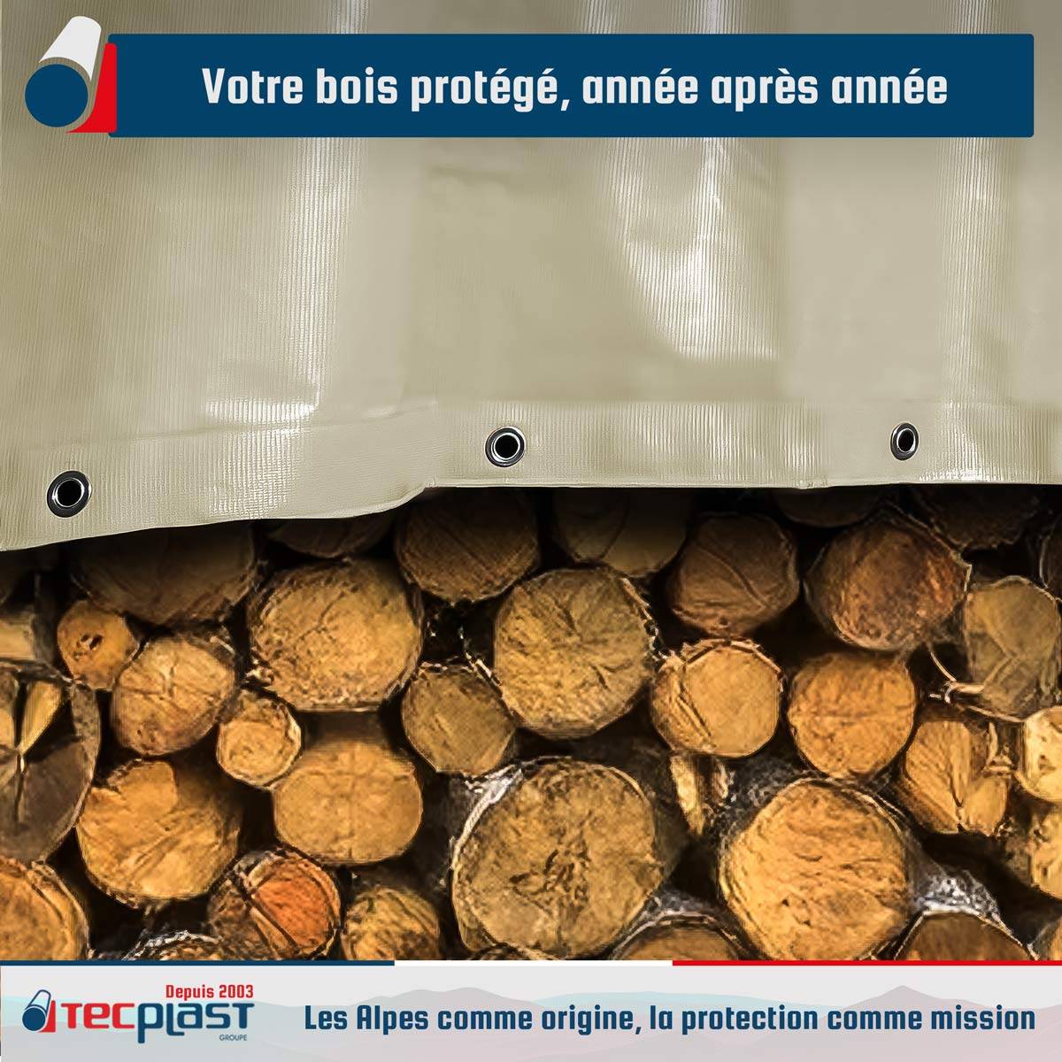 Bâche bois Tecplast lp506bo 2x3 m - blanc crème - garantie 5 ans-4